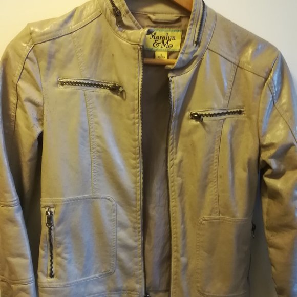 Maralyn and me Beige Pleather Jacket - Picture 1 of 2